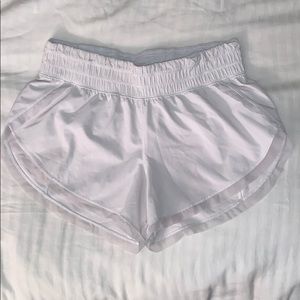 Lululemon White Mesh Trim Shorts